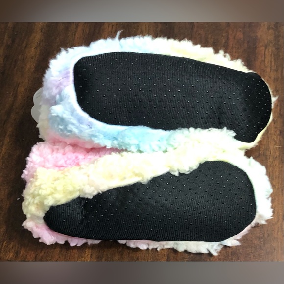 Delias Girl’s Slippers socks booties tie dye plush sherpa soft . M/L 13-4 - Picture 3 of 4